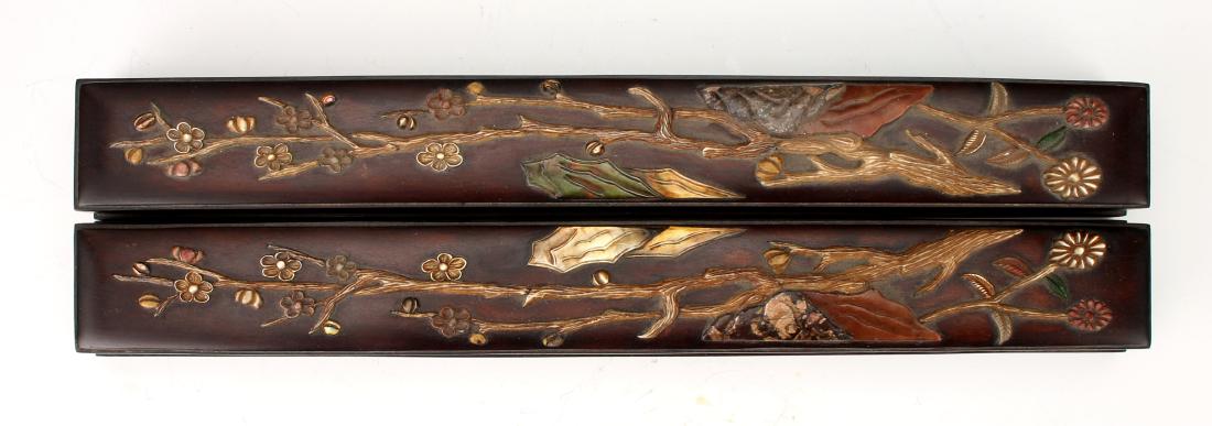 PAIR OF MIRRORED SCROLL WEIGHTS (1 of 9)