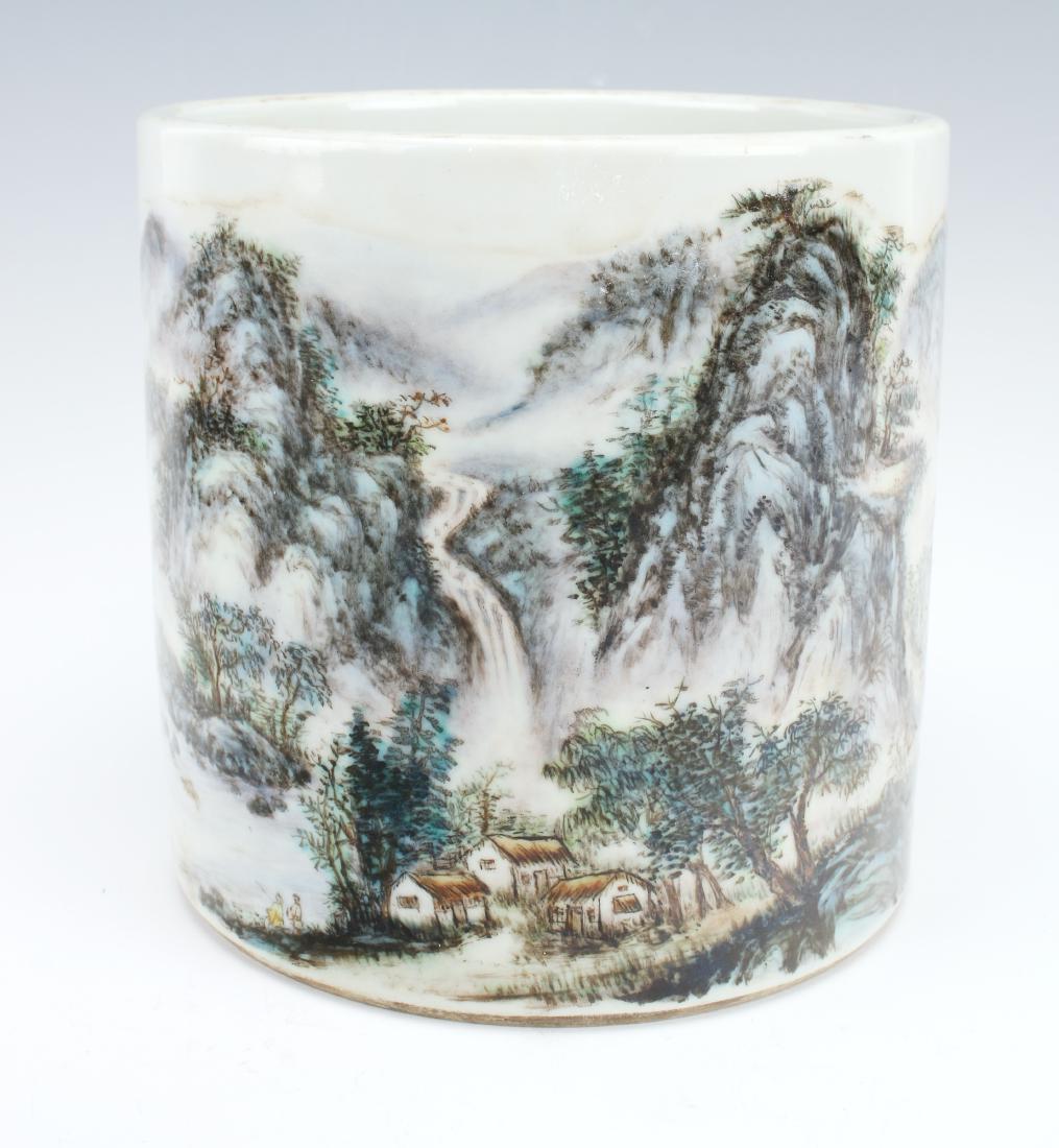 REPUBLIC PERIOD LANDSCAPE BRUSH POT (1 of 7)