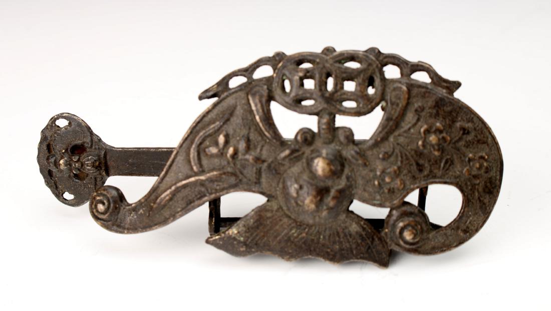CHINESE BRONZE BAT LOCK & KEY (1 of 4)