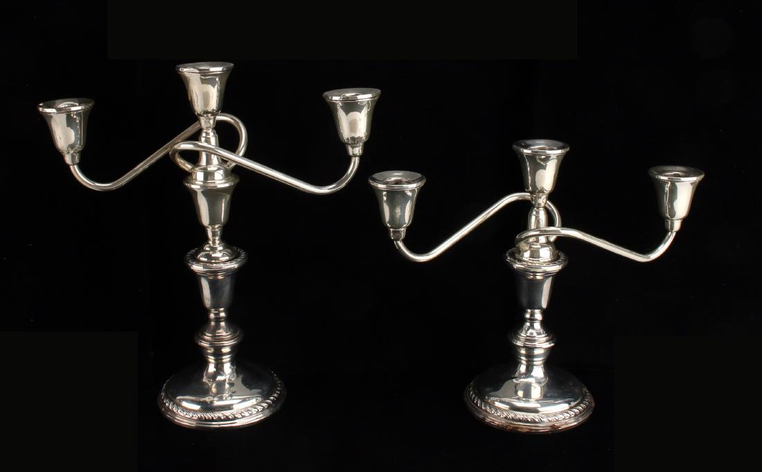 PAIR PREISNER WEIGHTED STERLING CANDLE STICKS (1 of 8)