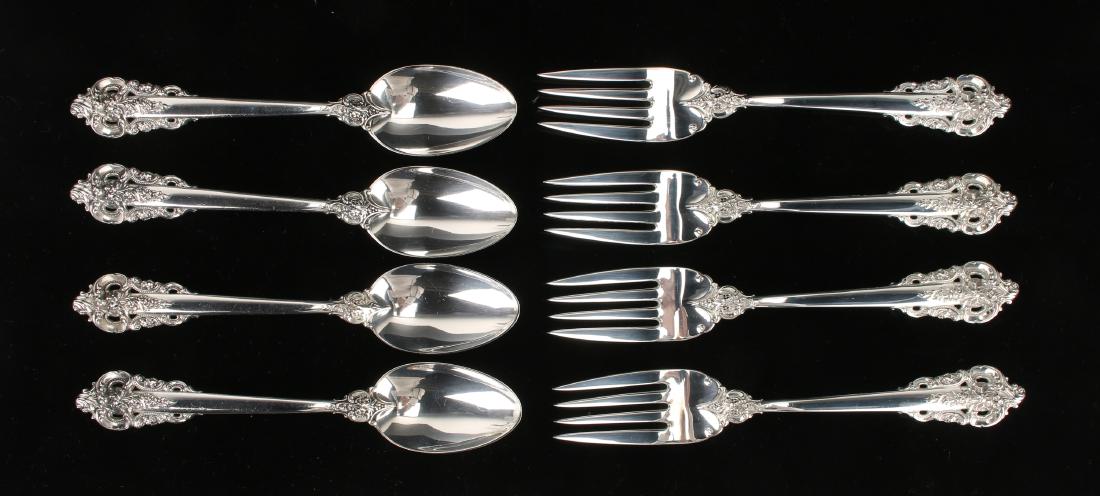 EIGHT WALLACE BAROQUE STERLING FORKS & SPOONS (1 of 4)