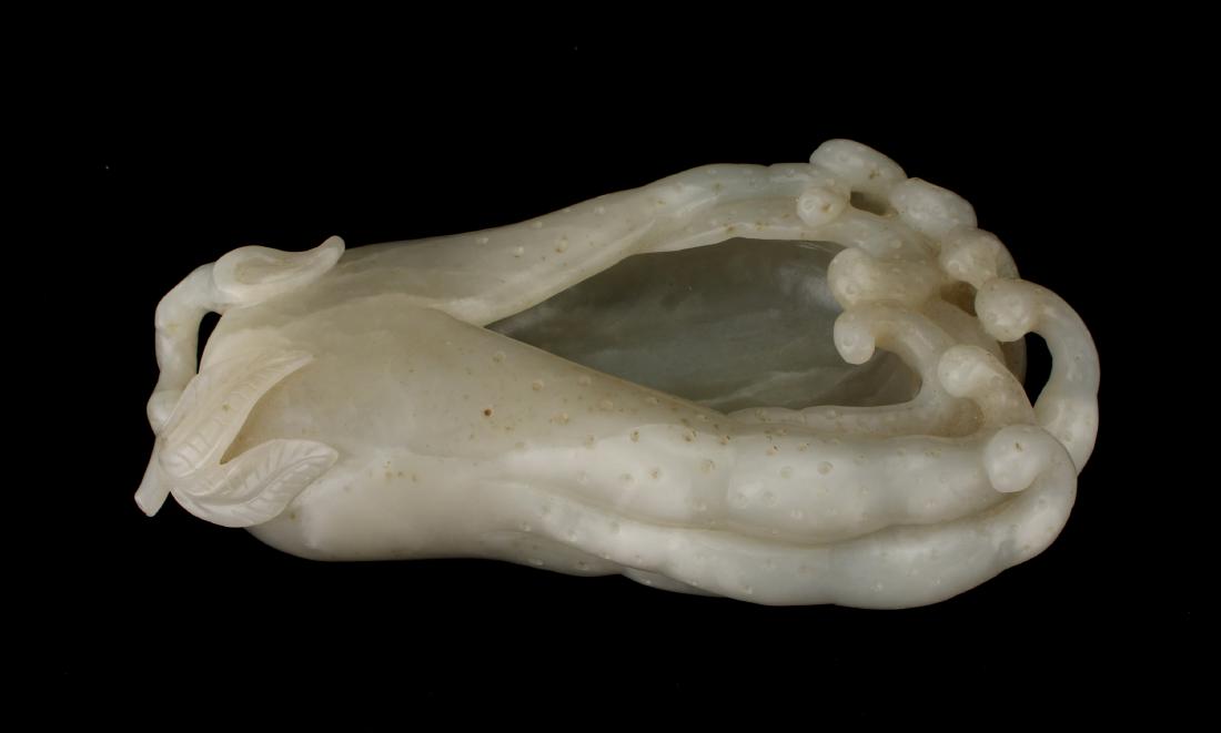 LARGE WHITE JADE HAND OF BUDDHA BRUSH WASHER (1 of 6)