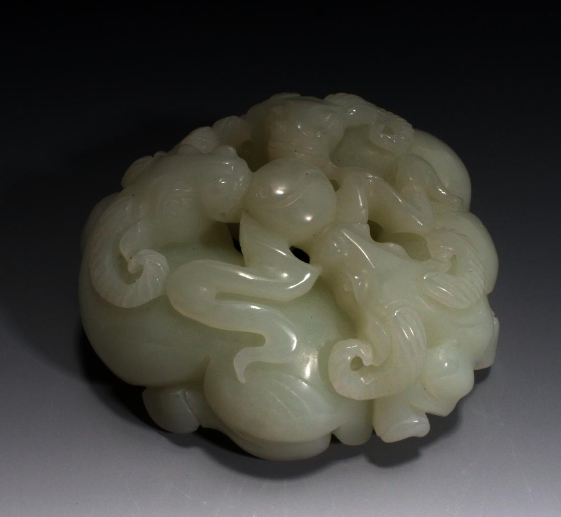 CHINESE CARVED JADE OF THREE RAMS (1 of 9)