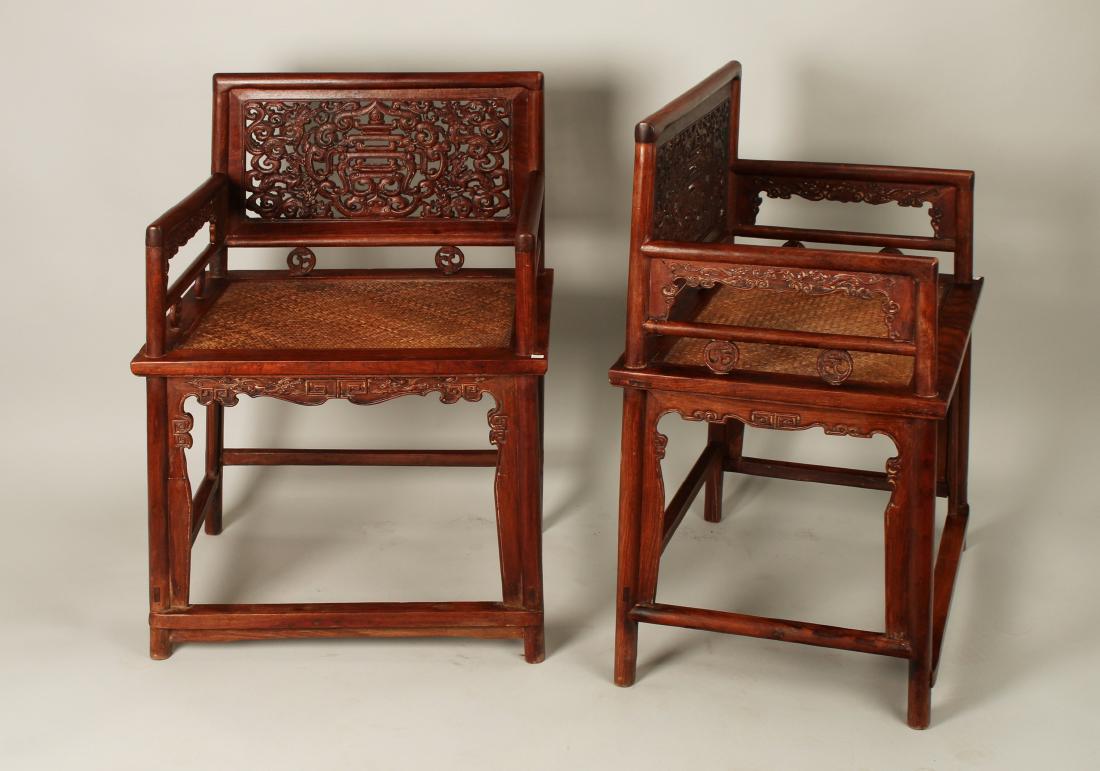 PAIR OF HUANGHUALI ROSE CHAIRS (1 of 8)