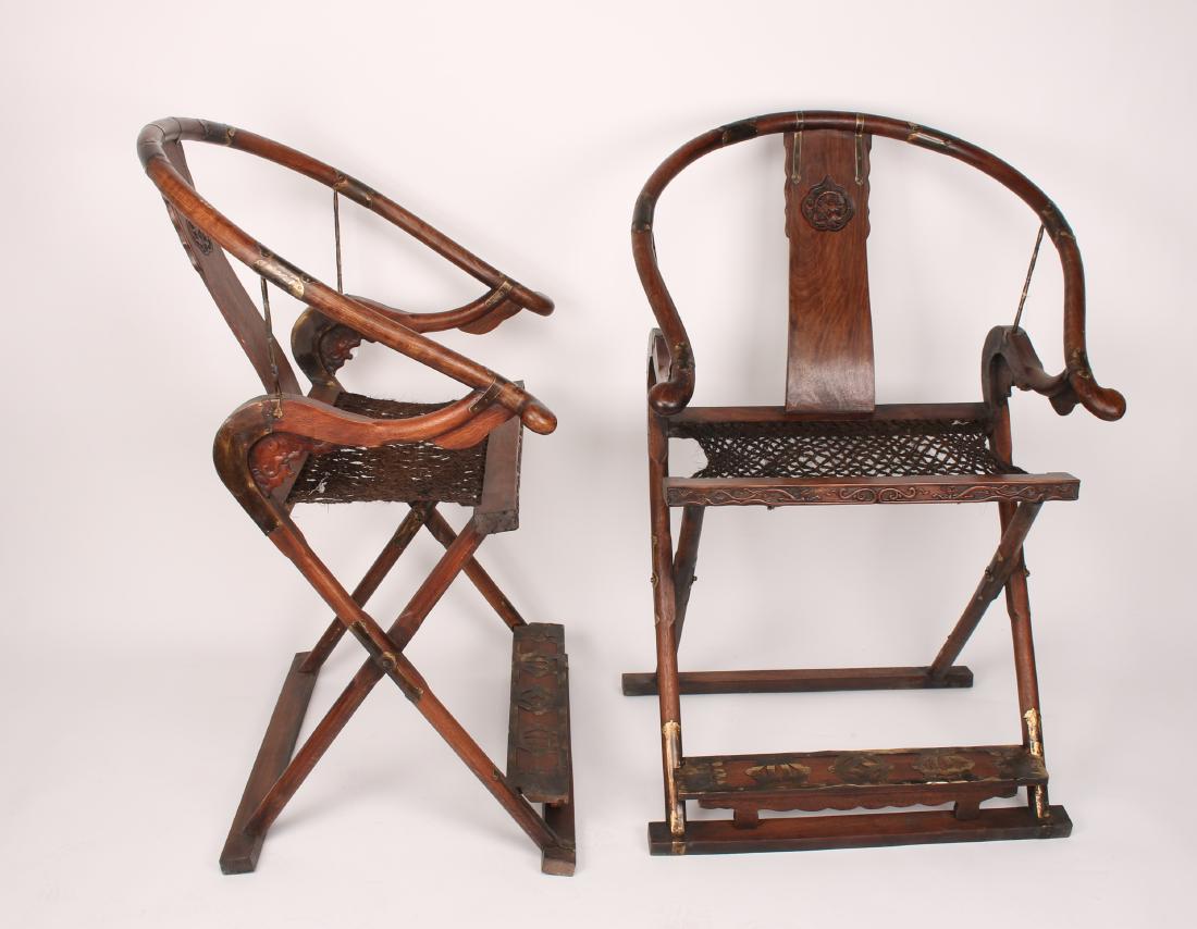 PAIR OF HUANGHUALI FOLDING CHAIRS (1 of 10)