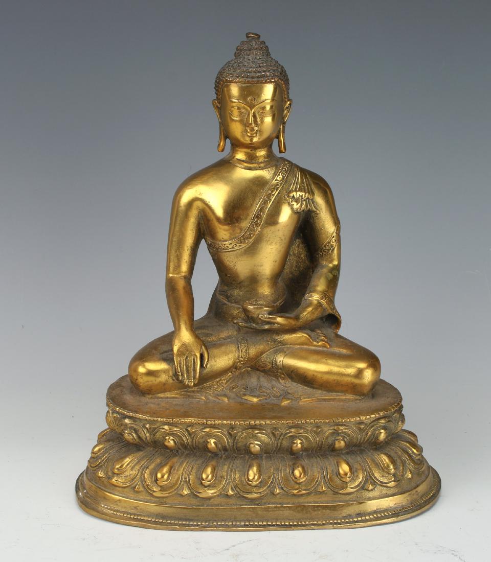 ANTIQUE GILT BRONZE BUDDHA (1 of 6)