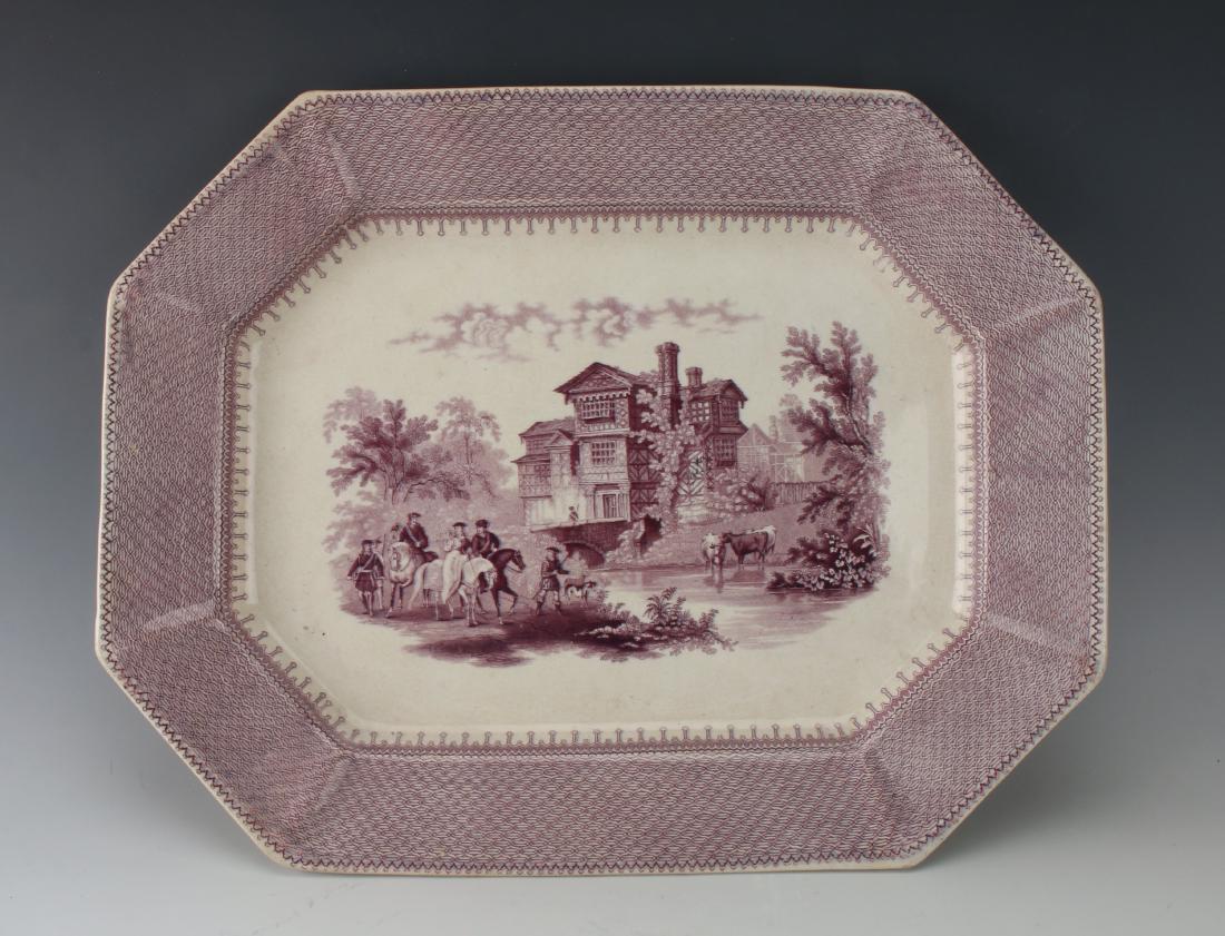 LARGE PURPLE TRANSFERWARE PLATTER TJ&J MAYER (1 of 7)