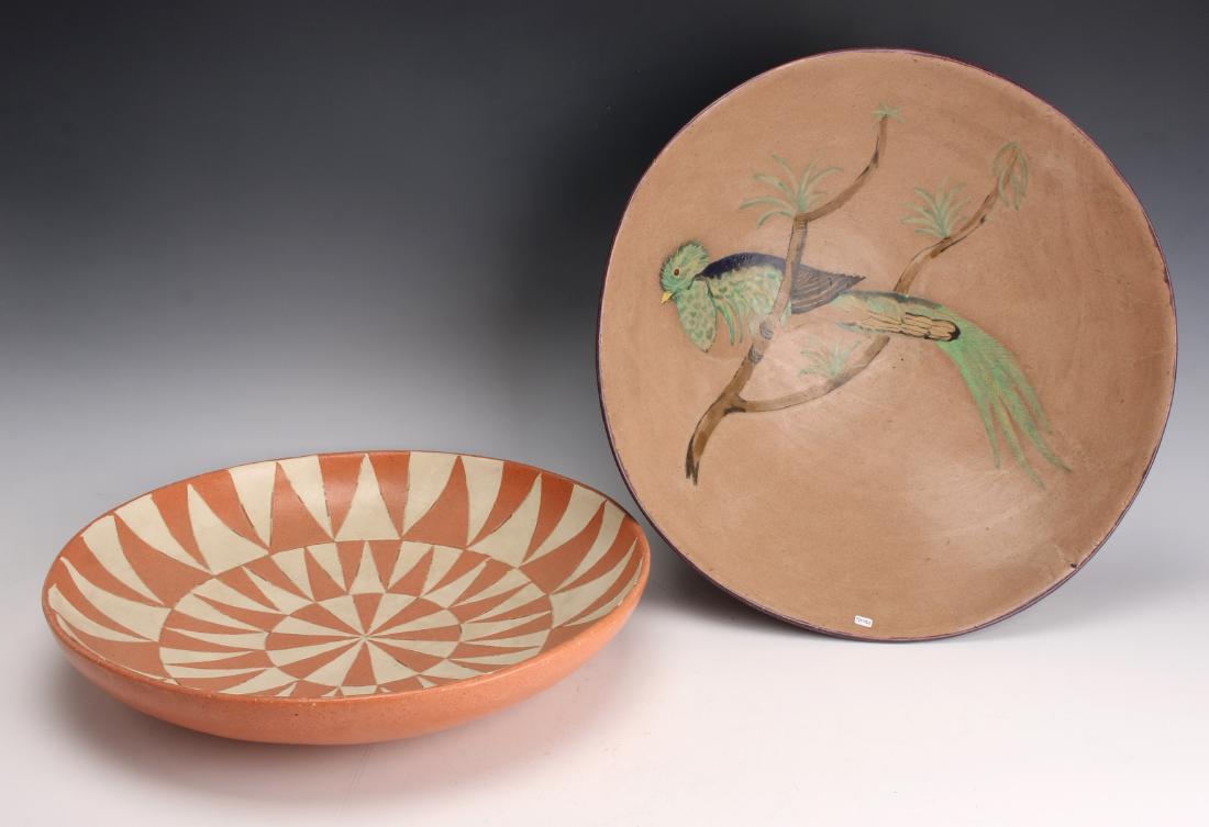 TWO LARGE ART POTTERY BOWLS (1 of 6)