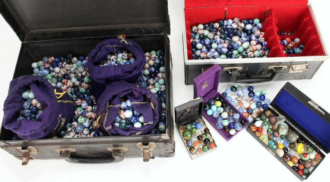 MASSIVE ANTIQUE GLASS & CLAY MARBLE COLLECTION (1 of 10)