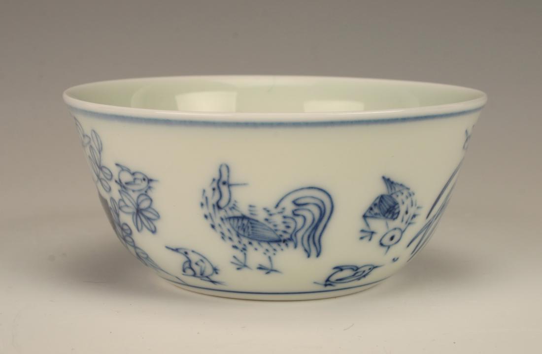 ANTIQUE BLUE & WHITE ROOSTER TEACUP (1 of 7)
