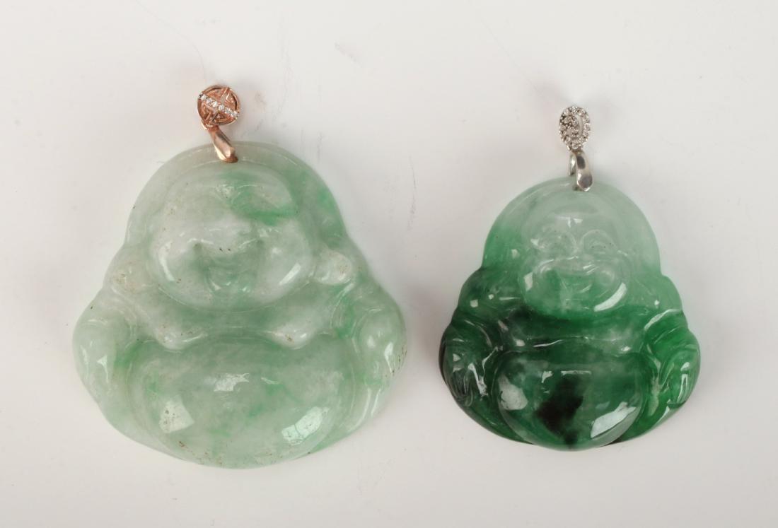 TWO JADE BUDDHA PENDANTS (1 of 3)