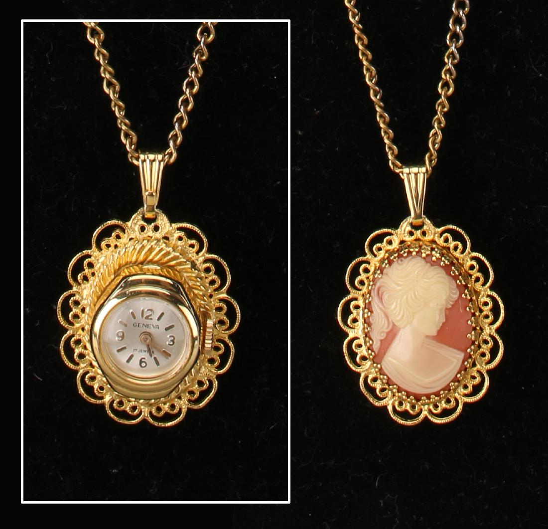 VINTAGE COSTUME CAMEO PENDANT WATCH (1 of 6)