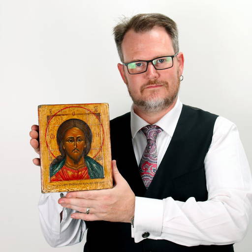 Russian Religious Icon Of Jesus On Wood