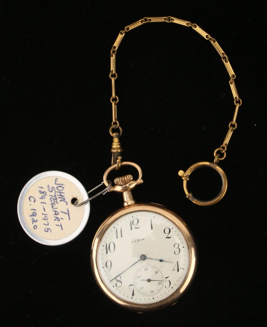 ELGIN POCKET WATCH WITH WATCH CHAIN (1 of 8)