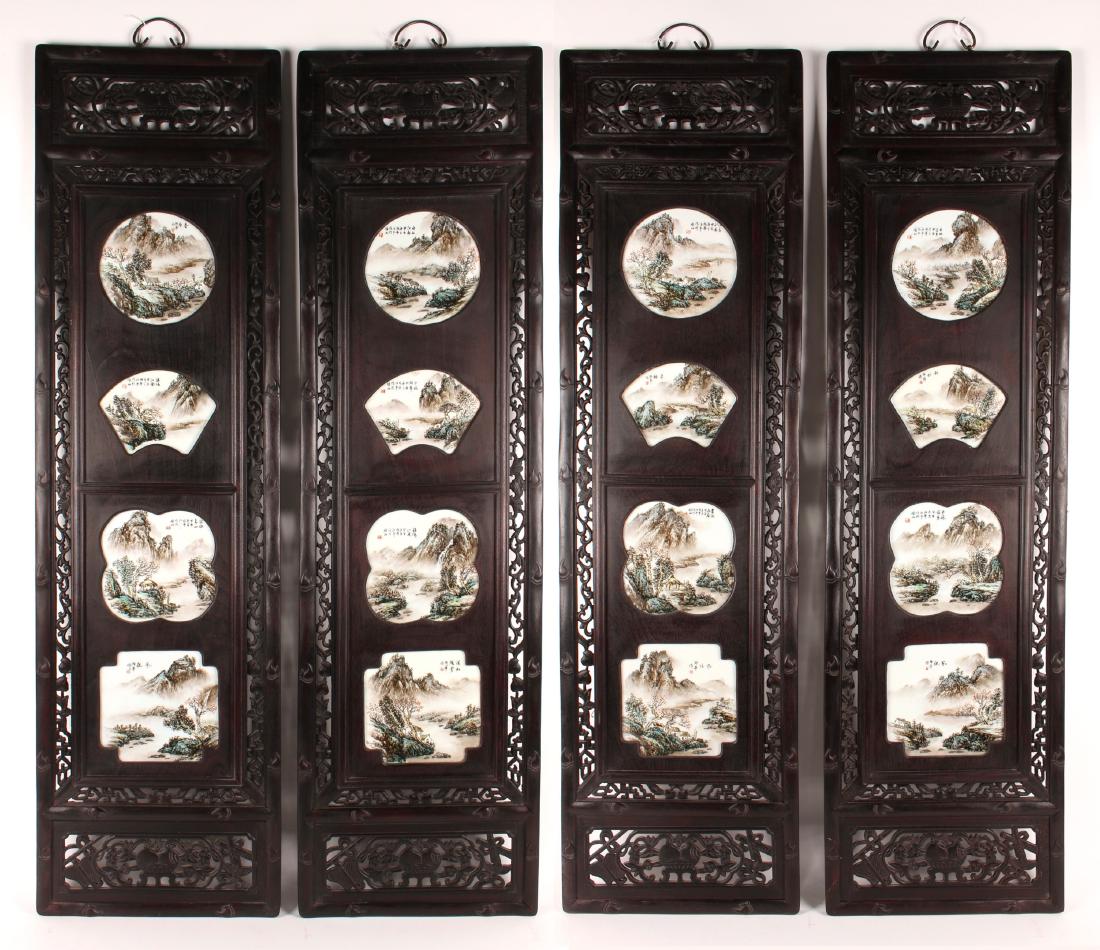 FOUR HANGING PORCELAIN PLAQUES (1 of 10)