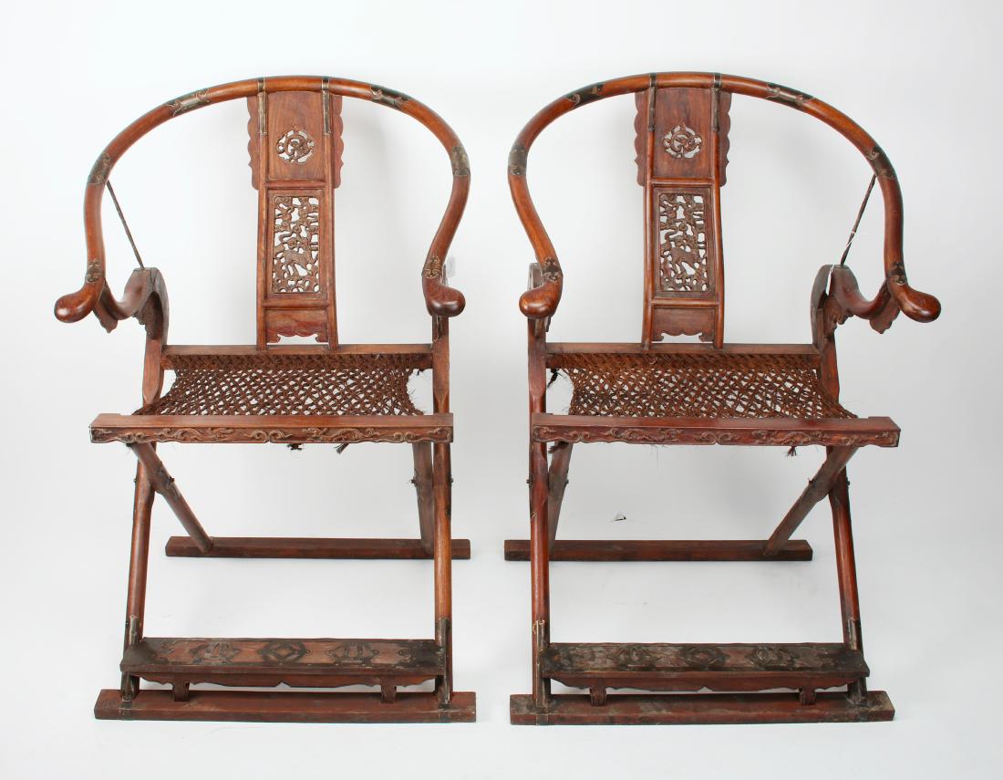 PAIR OF HUANGHUALI FOLDING CHAIRS (1 of 10)
