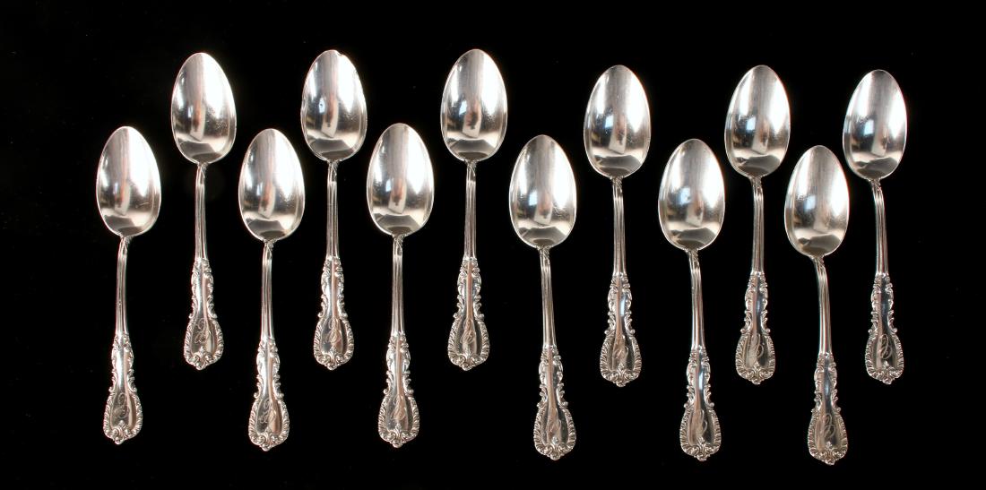 TWELVE STERLING SILVER SPOONS (1 of 7)