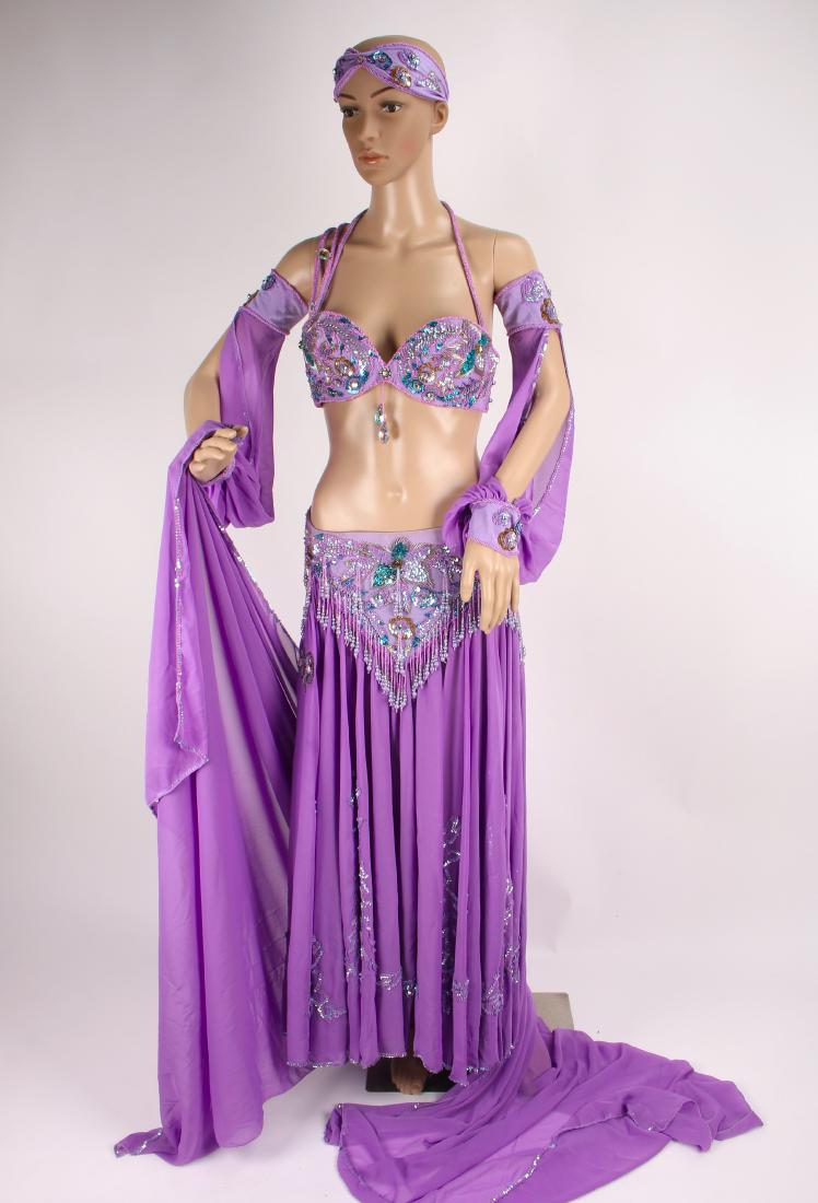 PURPLE WOMENS BELLY DANCE BEDLAH COSTUME (1 of 5)