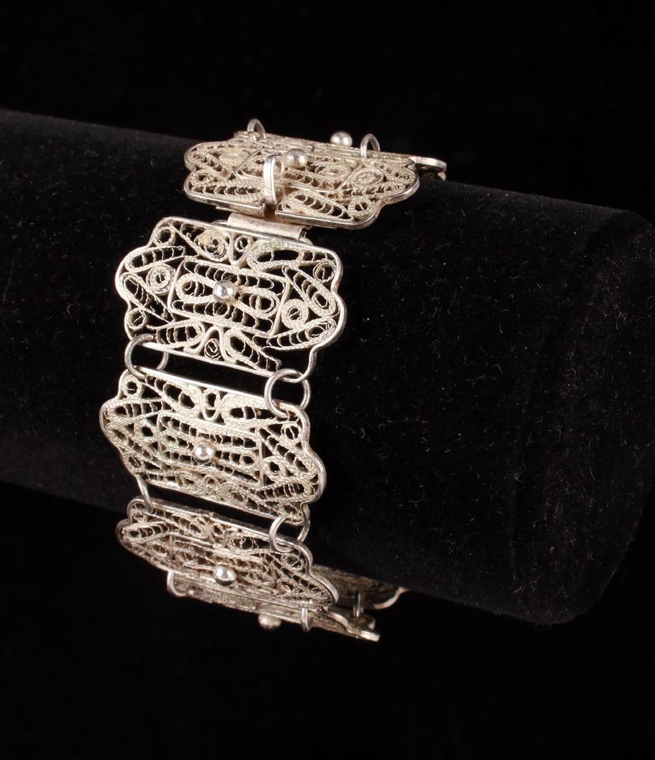 MEXICAN STERLING SILVER FILIGREE BRACELET (1 of 6)