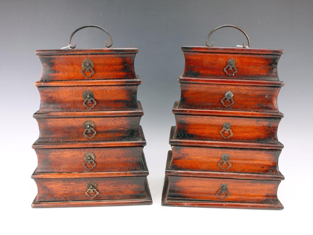 PAIR OF HUANGHUALI PAGODA CHESTS (1 of 6)