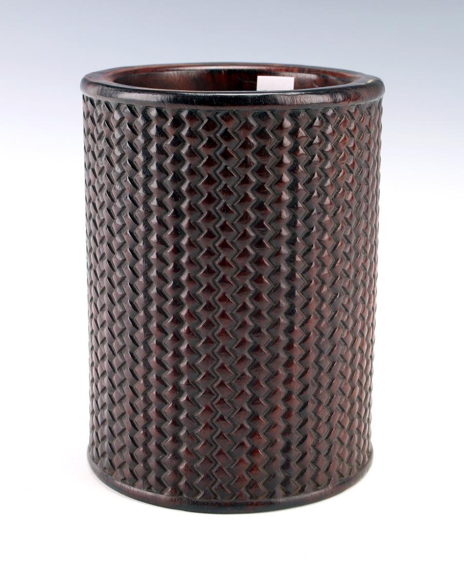 CARVED ZITAN BRUSH POT (1 of 5)