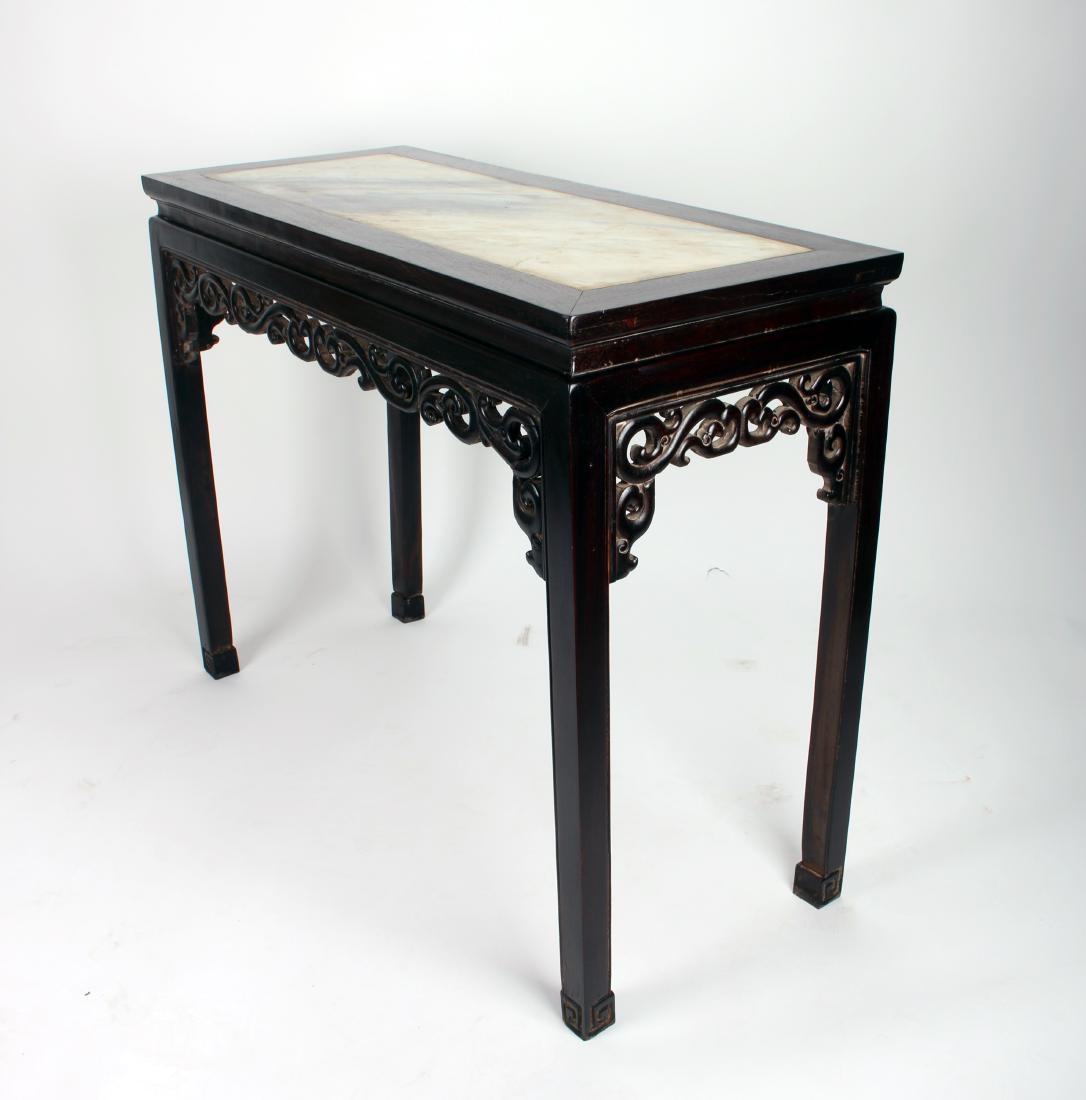 QING ZITAN PAINTING TABLE WITH INSET MARBLE TOP (1 of 10)