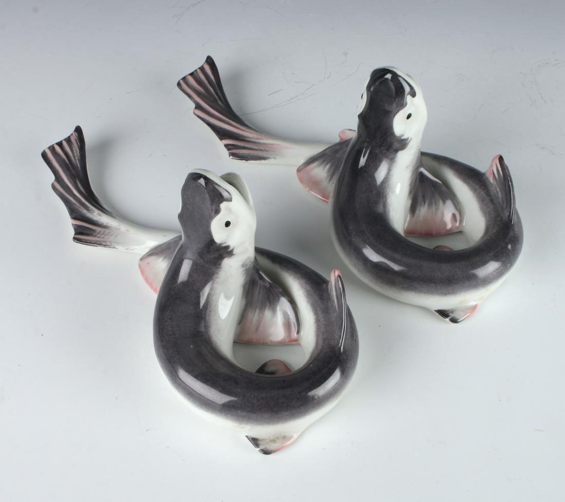 PAIR HAVILAND LIMOGES SHARK VASES SIGNED SANDOZ (1 of 10)