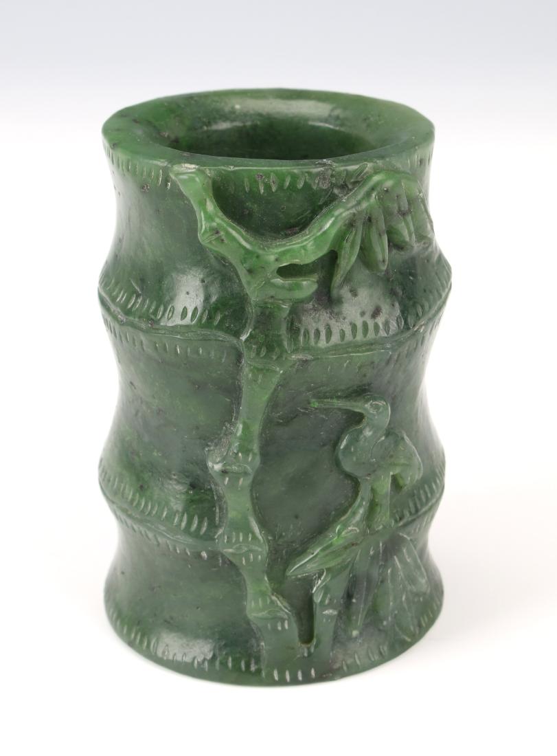 CARVED JADE BRUSH POT (1 of 3)