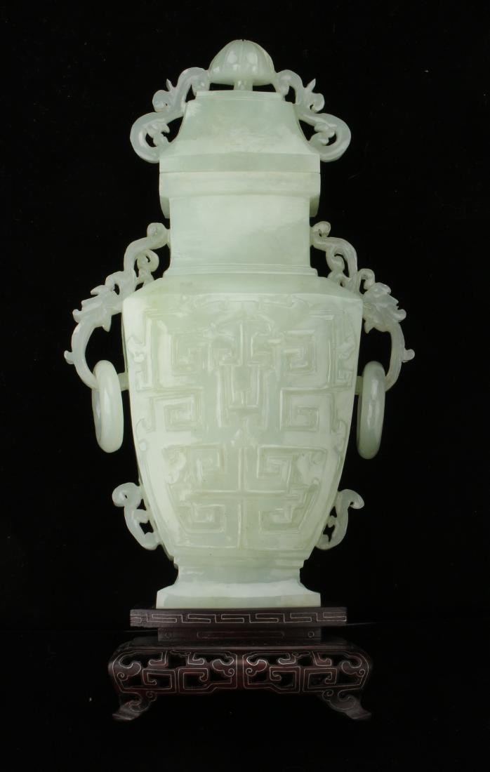 JADE URN WITH WOODEN STAND (1 of 8)
