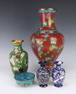 ASSEMBLED LOT OF SIX CLOISONNE & ENAMEL