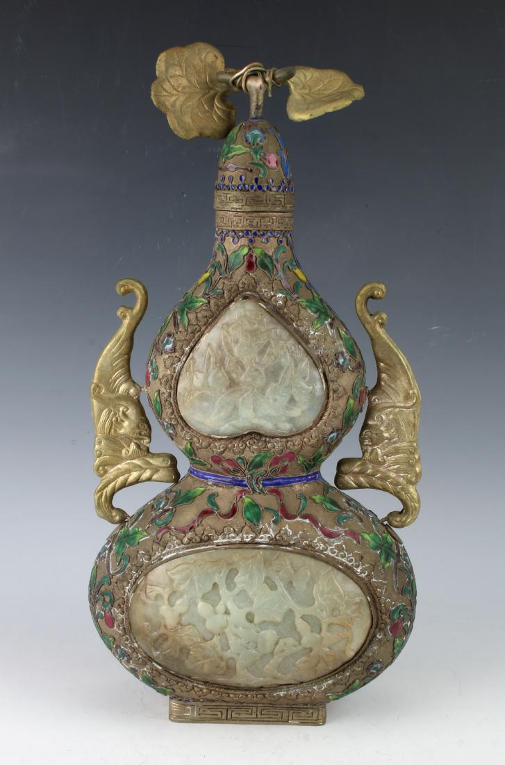 DOUBLE GOURD JADE & CHAMPLEVE VESSEL (1 of 10)