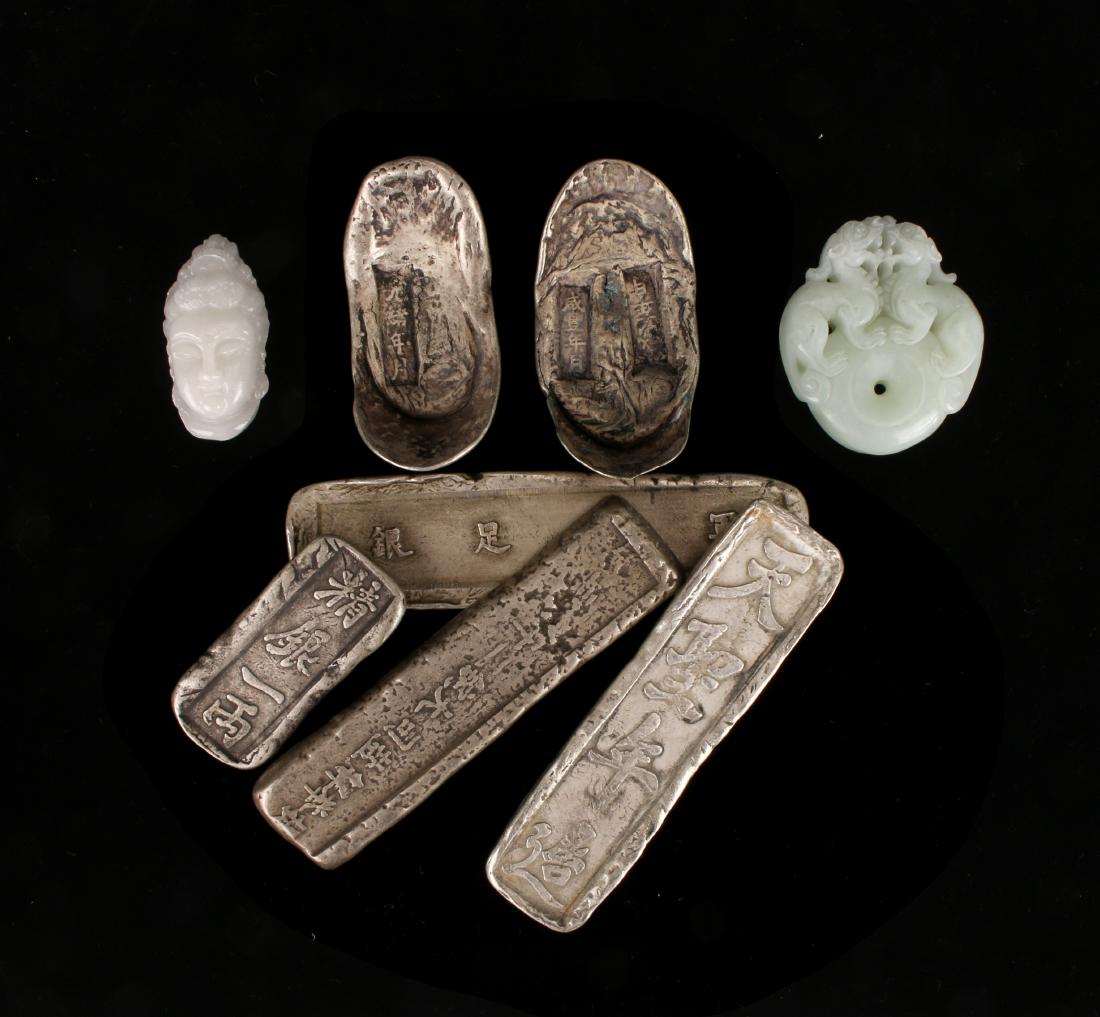 ASSEMBLED LOT OF DECORATIVE INGOTS & CARVINGS (1 of 5)