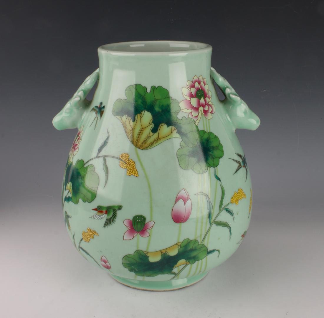 VASE WITH FLOWERS AND DEER HANDLES (1 of 9)
