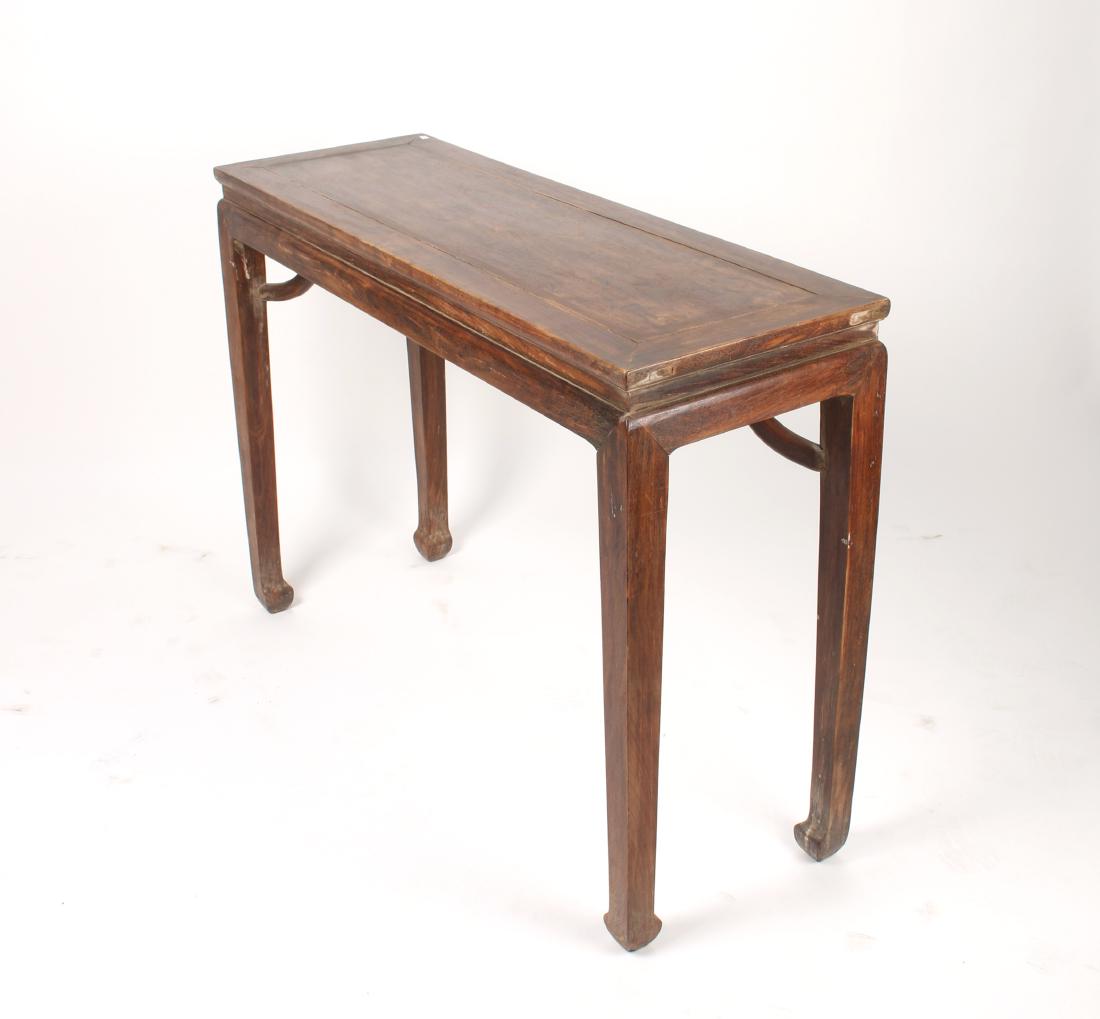 HUANGHUALI PAINTING TABLE: HUANGHUALI PAINTING TABLE: Has floating top, curving support brackets, and hoof feet. 43 1/2" X 15" X 31 1/2" $800 - $1200 Shipping: