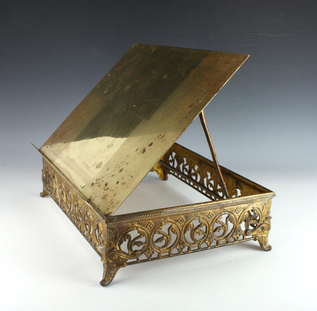 ANTIQUE BRONZE BRASS BOOK BIBLE STAND
