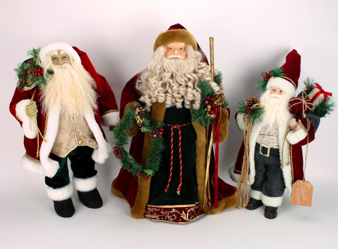 THREE DECORATIVE SANTAS (1 of 5)