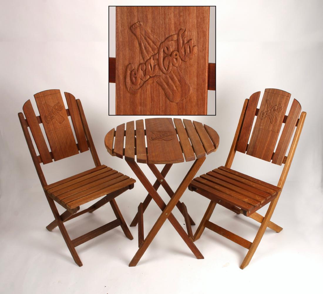 COCA COLA WOOD PICNIC CAFE SET (1 of 5)