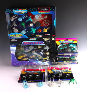 7 MICRO MACHINES STAR TREK TOYS: 7 MICRO MACHINES STAR TREK TOYS: Unopened, in box Micro Machines Star Trek Limited Edition Collector's Set, Micro Machines Star Trek Limited Edition Collector's Set III, four sets of Micro Machines St