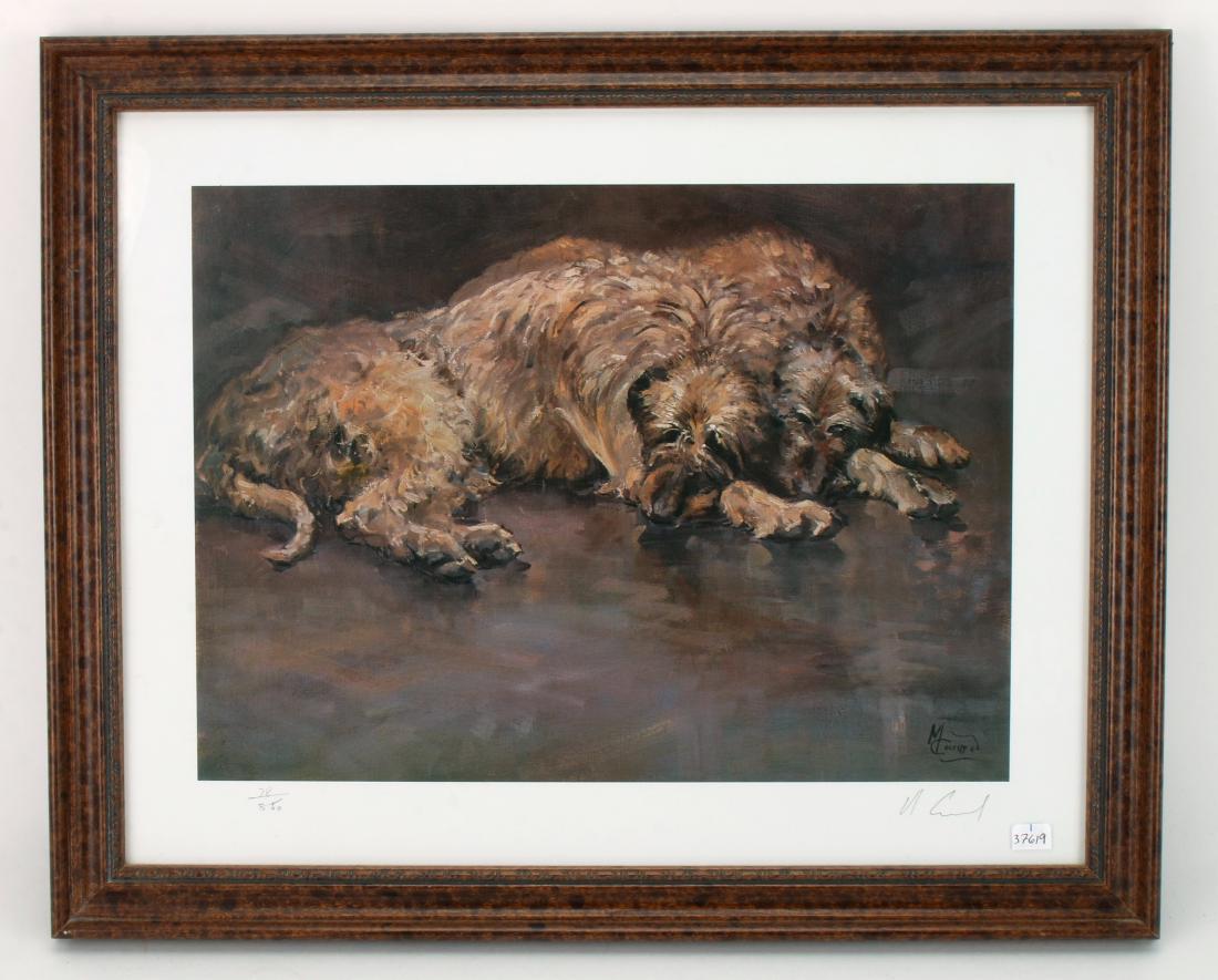 SIGNED, NUMBERED PRINT OF WOLFHOUNDS: SIGNED, NUMBERED PRINT OF WOLFHOUNDS: 78/850 by Malcolm Coward. Published by Sally Mitchell 1994. 19" X 15 1/2" $100 - $200 Shipping: