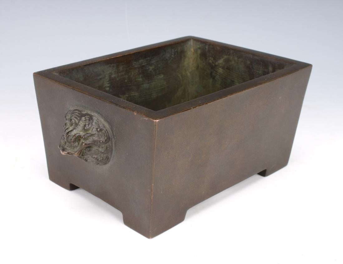 ANTIQUE RECTANGULAR BRONZE CENSER (1 of 7)