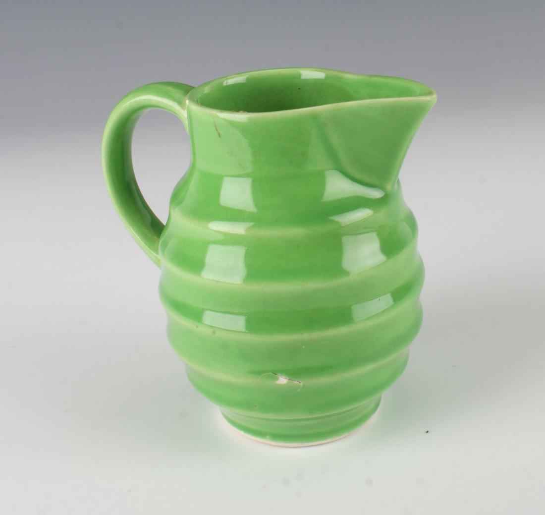 SMALL GREEN CERAMIC PITCHER (1 of 3)