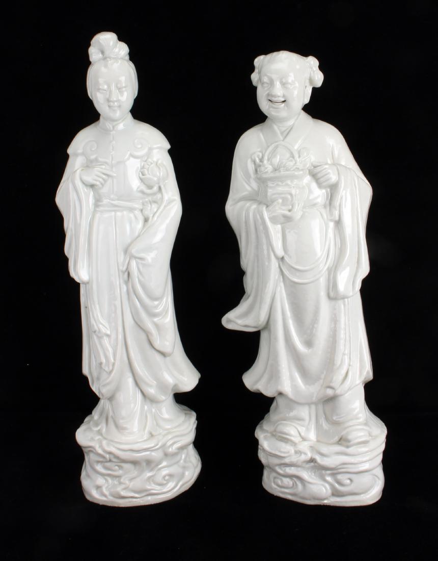 PAIR OF BLANC DE CHINE FIGURES (1 of 6)