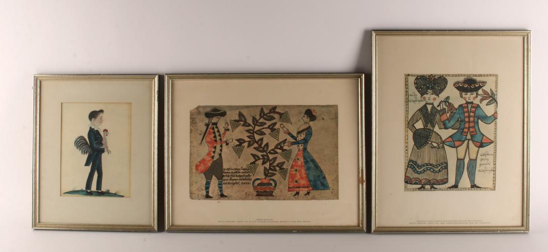 THREE REPRODUCTION EARLY AMERICAN PRINTS (1 of 4)