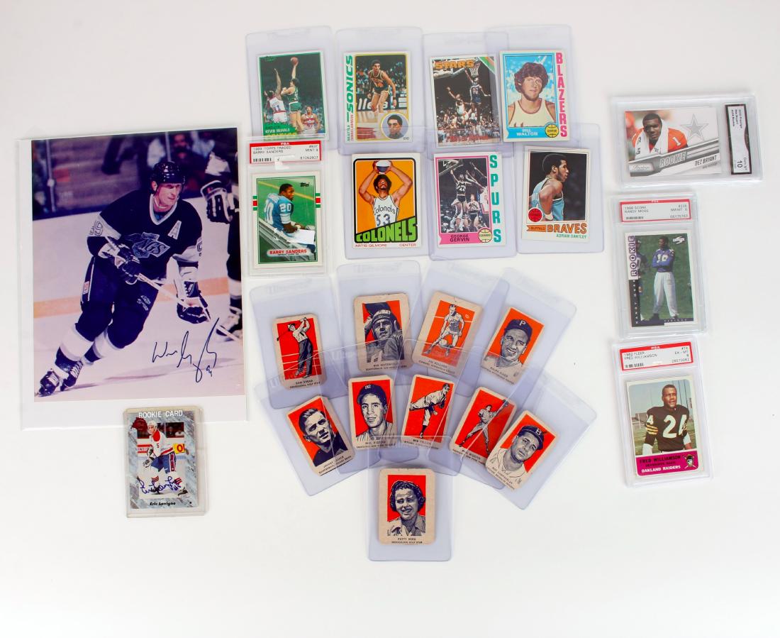 VINTAGE WHEATIES CHAMPION TRADING CARDS: VINTAGE WHEATIES CHAMPION TRADING CARDS: Wheaties trading cards including Patty Berg and Sam Snead. Also including are basketball, hockey, and football trading cards. Unauthenticated Wayne Gretzky Kin