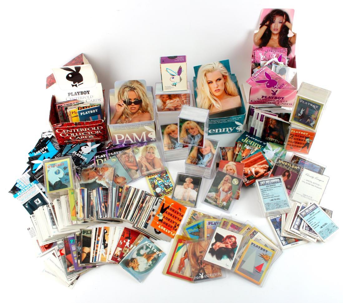 ASSORTED PLAYBOY HUSTLER TRADING CARDS: ASSORTED PLAYBOY HUSTLER TRADING CARDS: Playboy, Hustler, Thee Doll Houses of America trading cards. $40 - $80 Shipping: We are able to pack and ship this ite