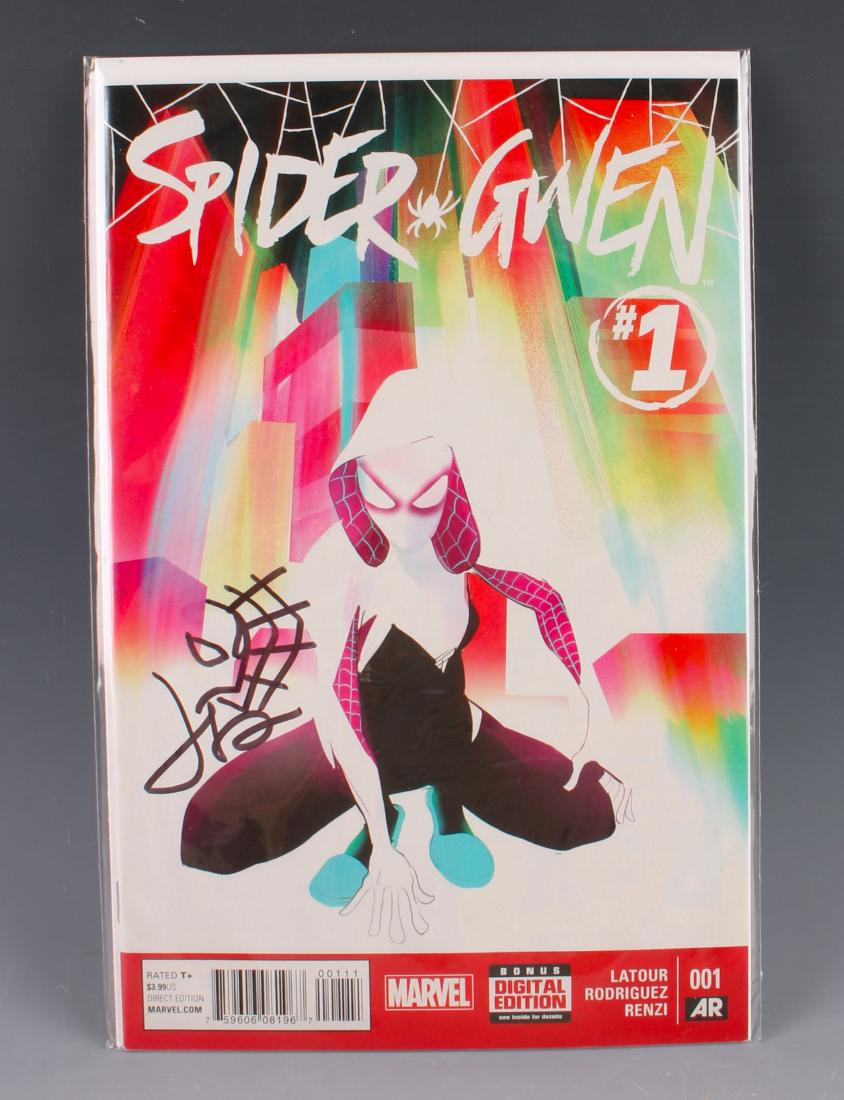 SPIDER GWEN #1 SIGNED & SKETCH BY JASON LATOUR: SPIDER GWEN #1 SIGNED & SKETCH BY JASON LATOUR: With COA $100 - $200 Shipping: Shipping this lot to an address in the United States will cost $5.00 for th