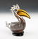 CHARMING ART GLASS PELICAN SILVER FOIL - 2