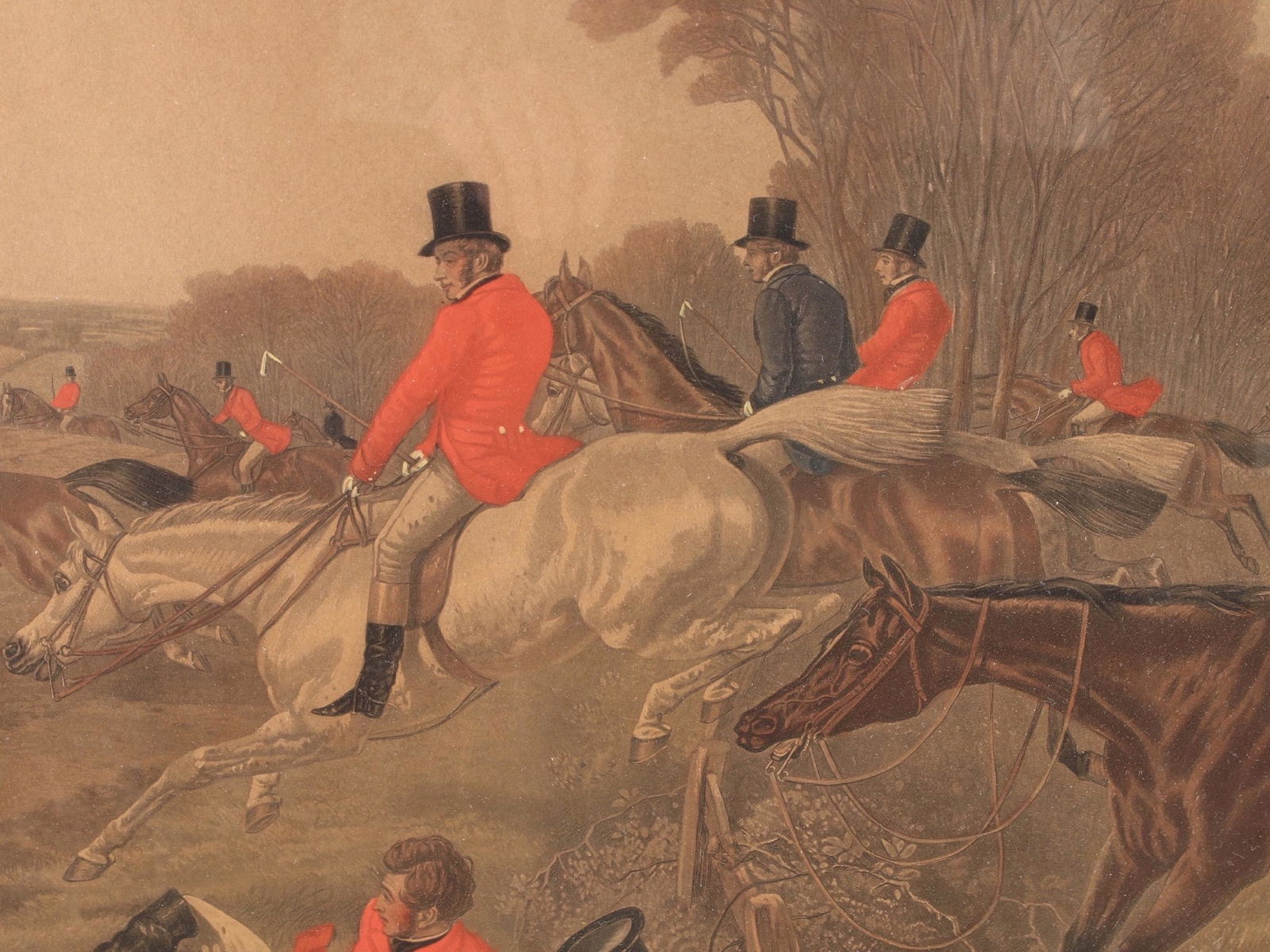 J. HERRING'S "FULL CRY" LARGE FOX HUNTING PRINT: J. HERRING'S "FULL CRY" LARGE FOX HUNTING PRINT : From "Herring's Fox Hunting Scenes" This piece is called "Full Cry". Engraved by J. Harris. Published October 1857 by R.