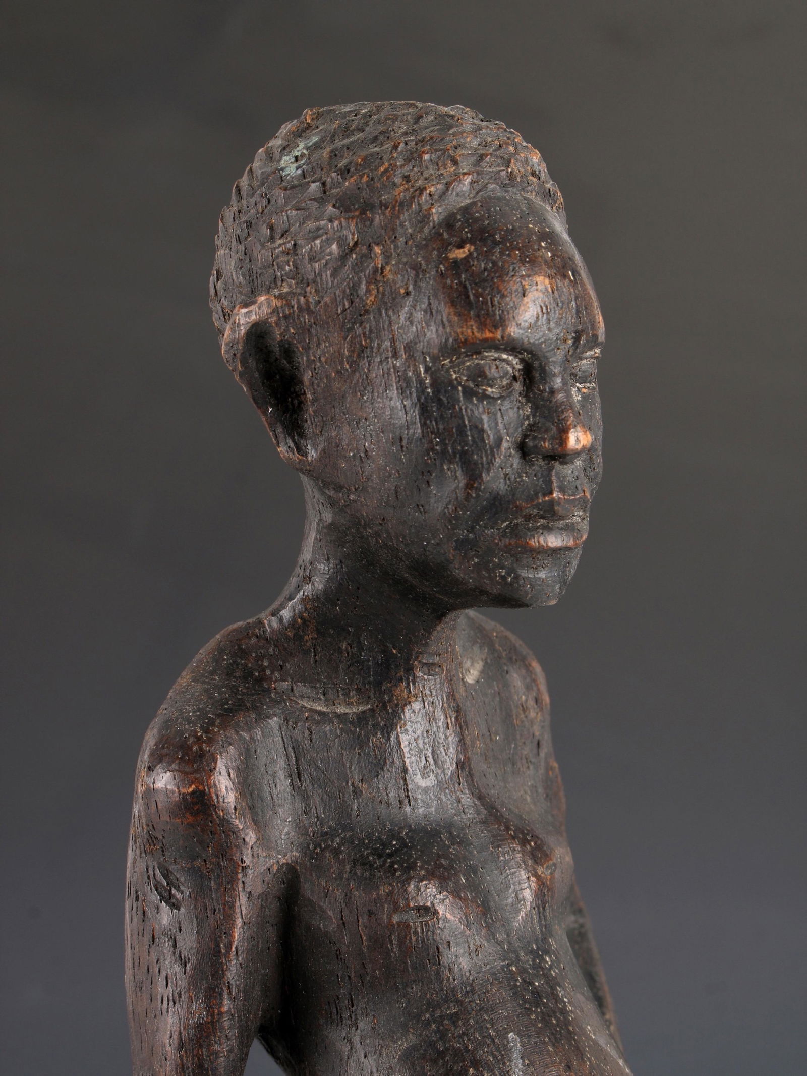 AFRICAN CARVED WOODEN NUDE MAN: AFRICAN CARVED WOODEN NUDE MAN: Hand carved wooden standing man. 12 1/2" $200 - $400 Shipping: We are able to pack and ship thi