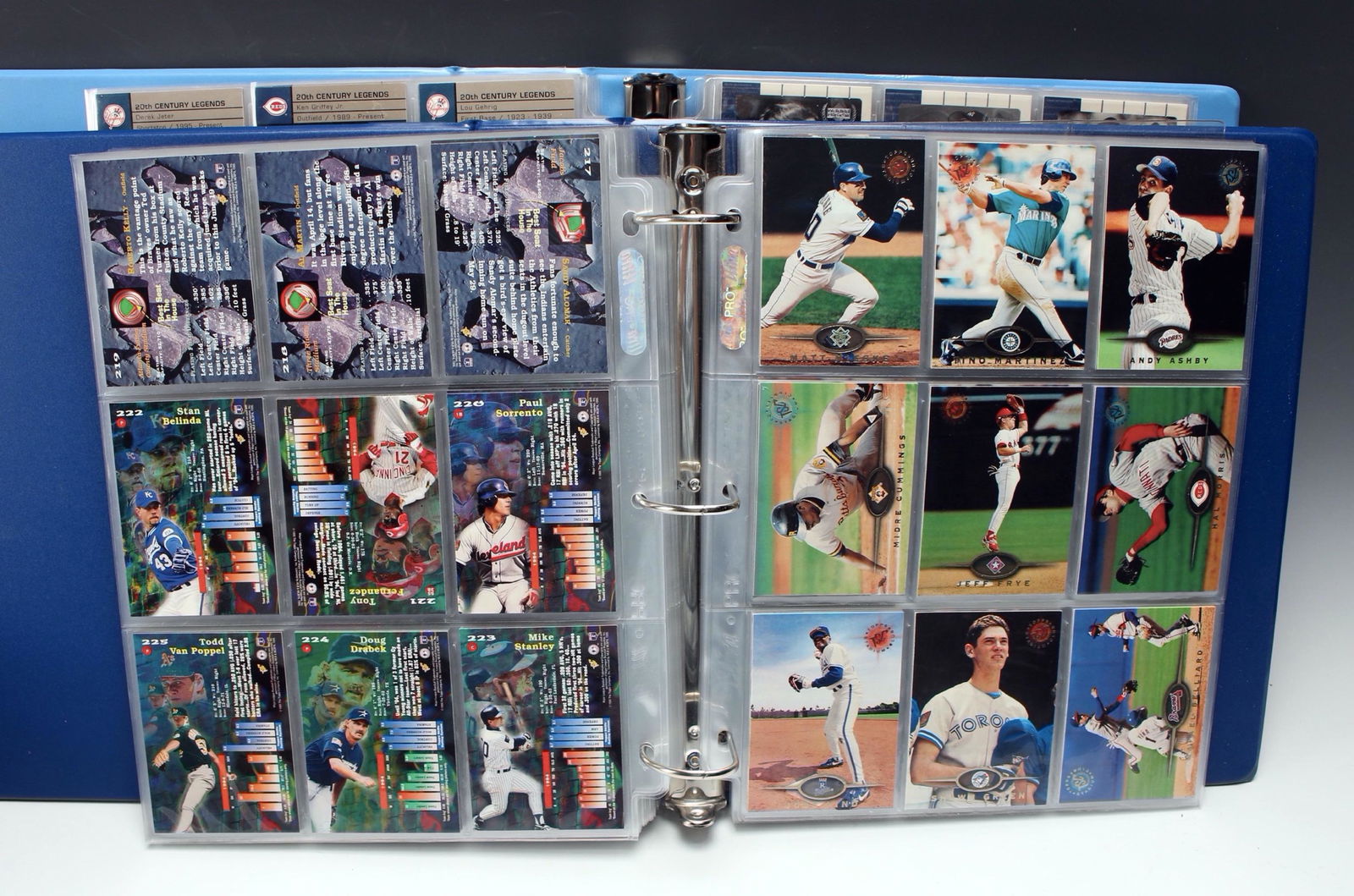 4 BASEBALL CARD BINDERS 1990, 1995, 2000: Stadium Club, Target Dodger's 100th Anniversary, Upper Deck: Legends, Power Deck, Pros & Prospects, Yankees Collection. $100 - $200 Please contact us for high resolution images of this lot. Shipp